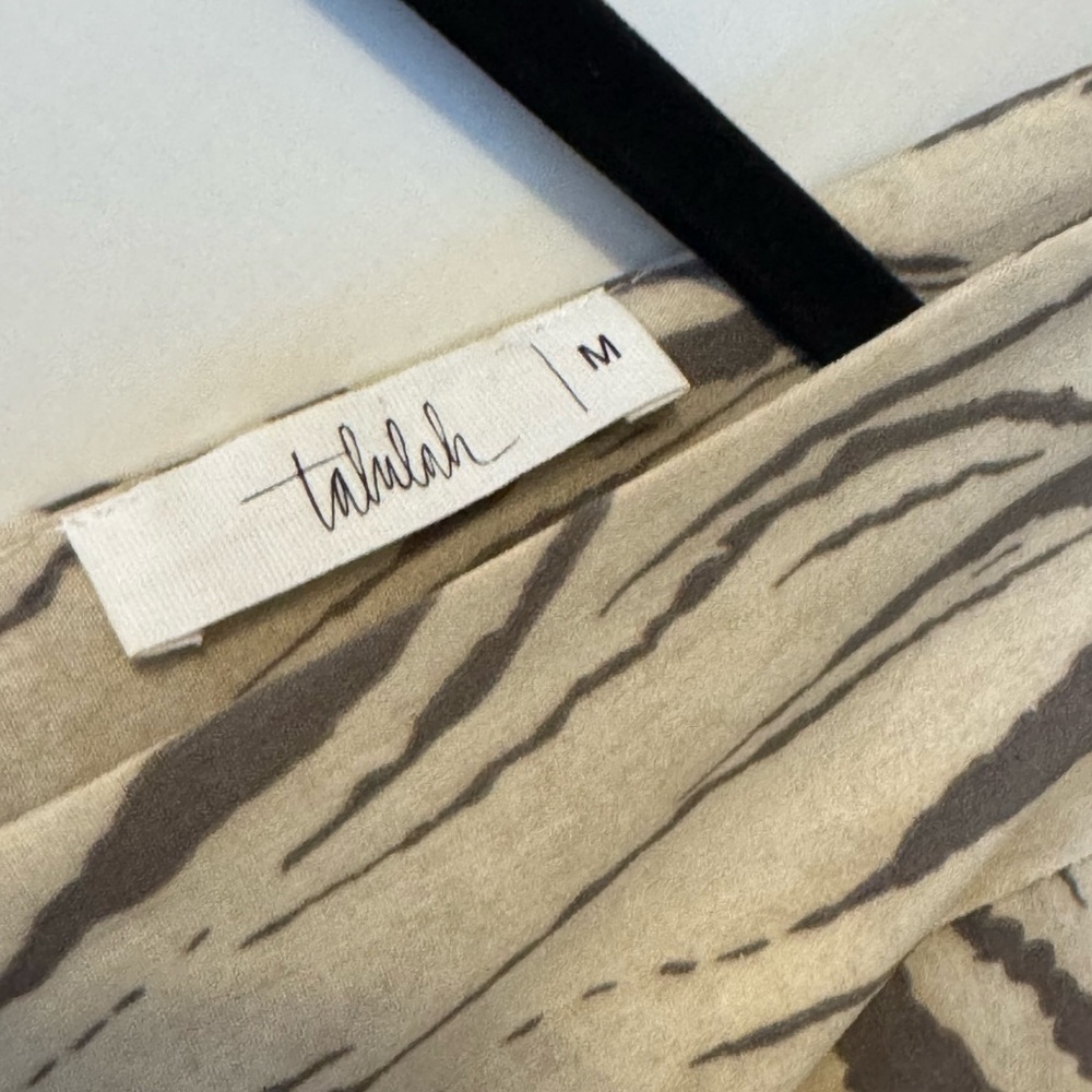 TALULAH Cream and Gray Dress